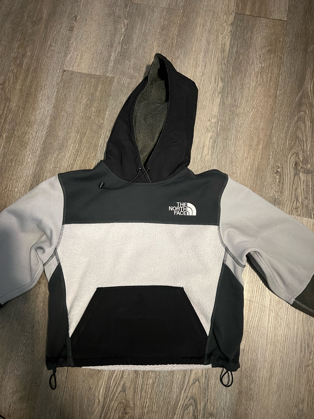 The North Face Olive Green & Black Sherpa Fleece Hoodie